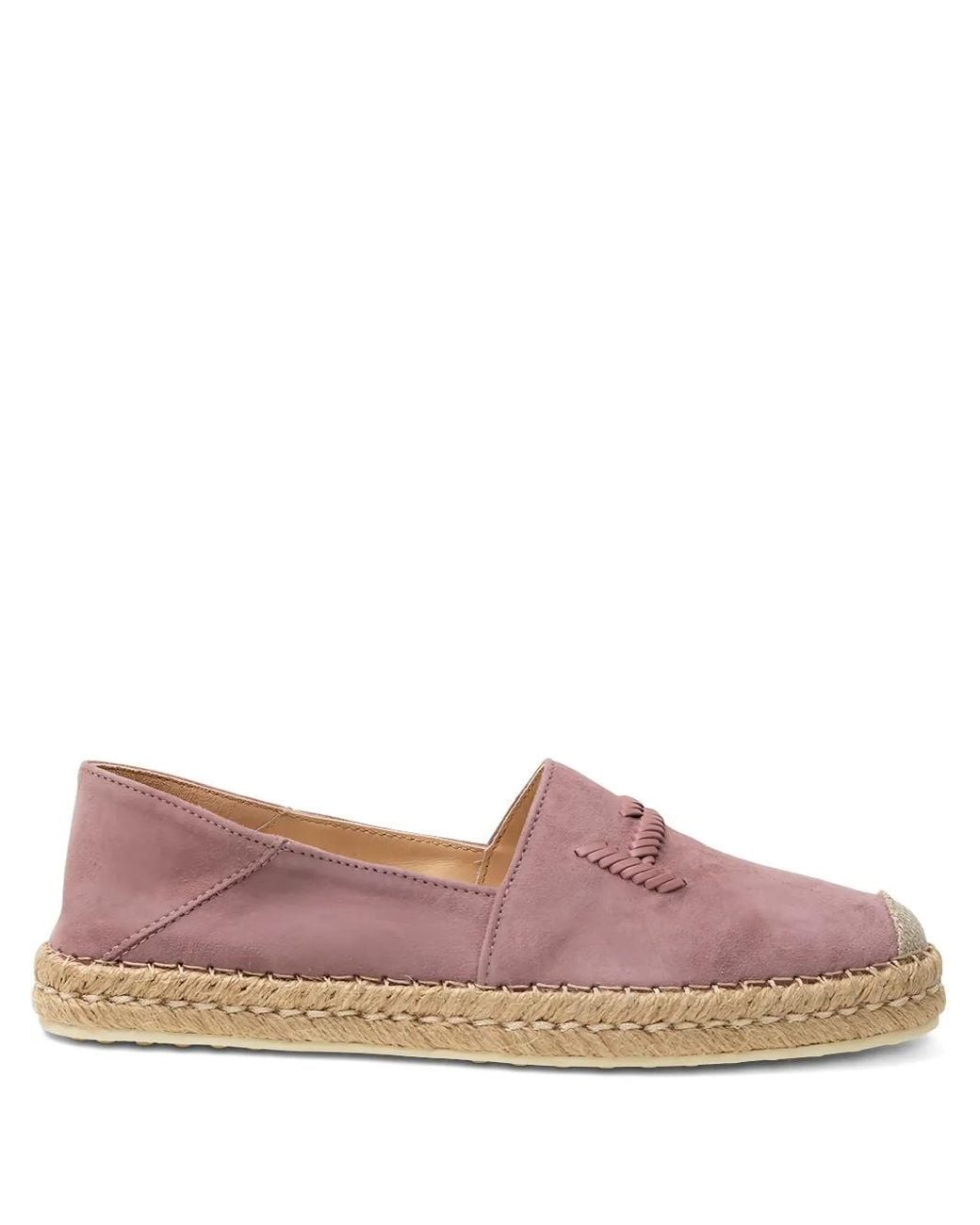 Tod's Pink Suede Espadrilles
