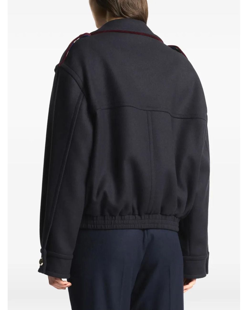 Fay Blue Velvet-Trim Hook Jacket