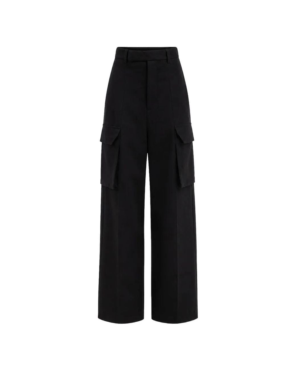 Rick Owens Black Cargo-Pocket High-Waisted Trousers