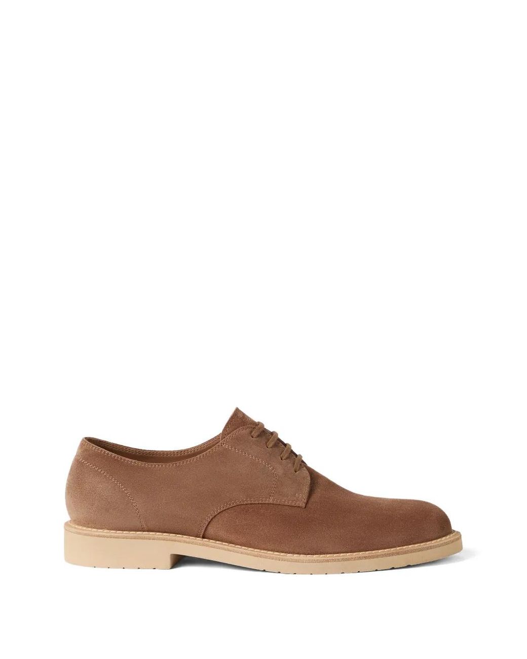 Brunello Cucinelli Brown Suede Lace-Up Shoes for men