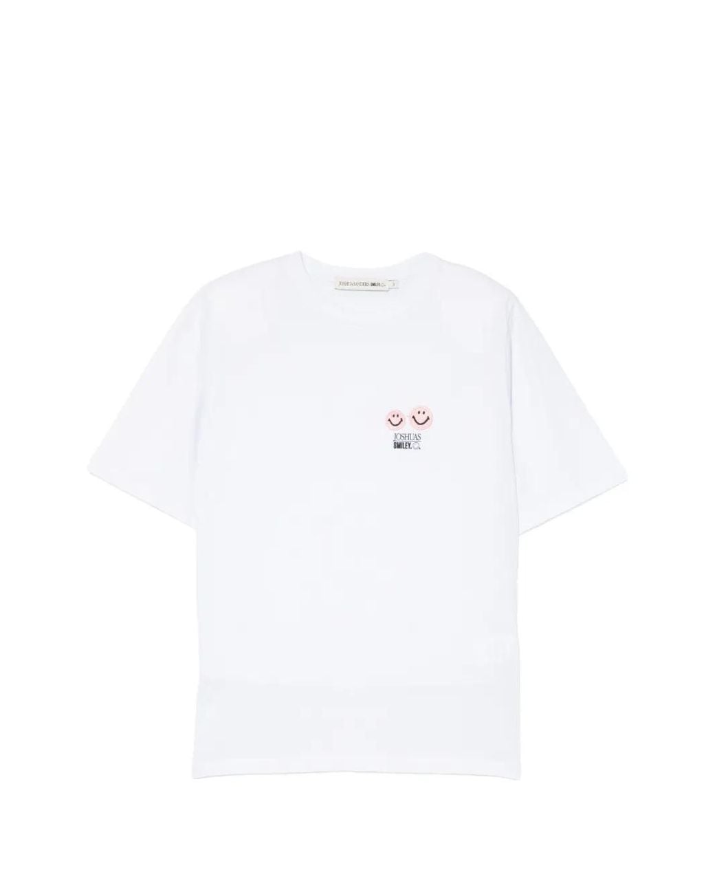 Joshua Sanders White Smiley Graphic T-Shirt