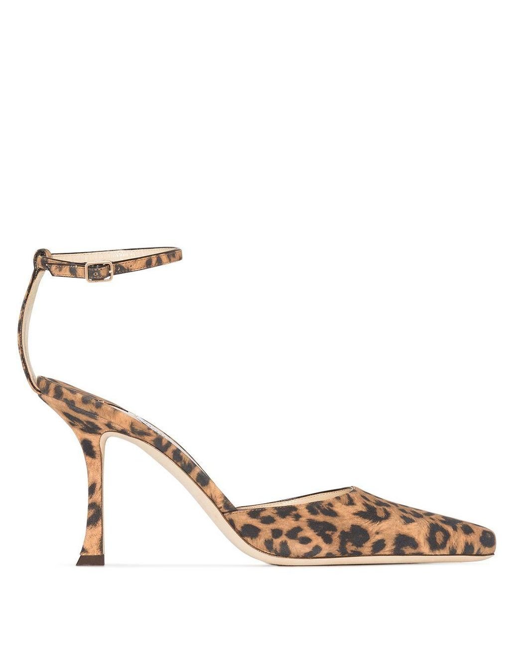 Jimmy Choo Leopard Print Mair 90mm Pumps in Black Lyst