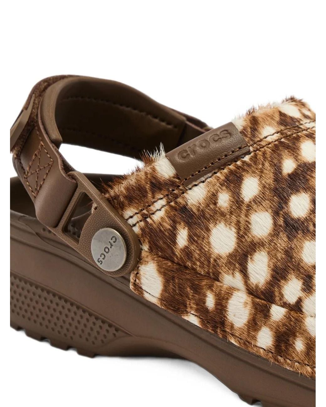 CROCSTM Brown Animal-Print Touch-Strap Sandals