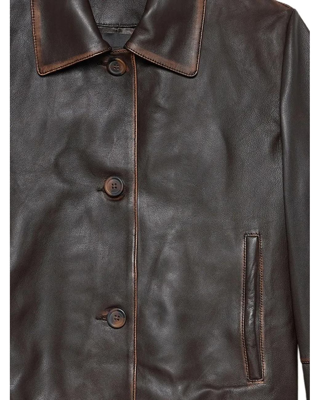 STUDIO AR Black Cropped Leather Jacket