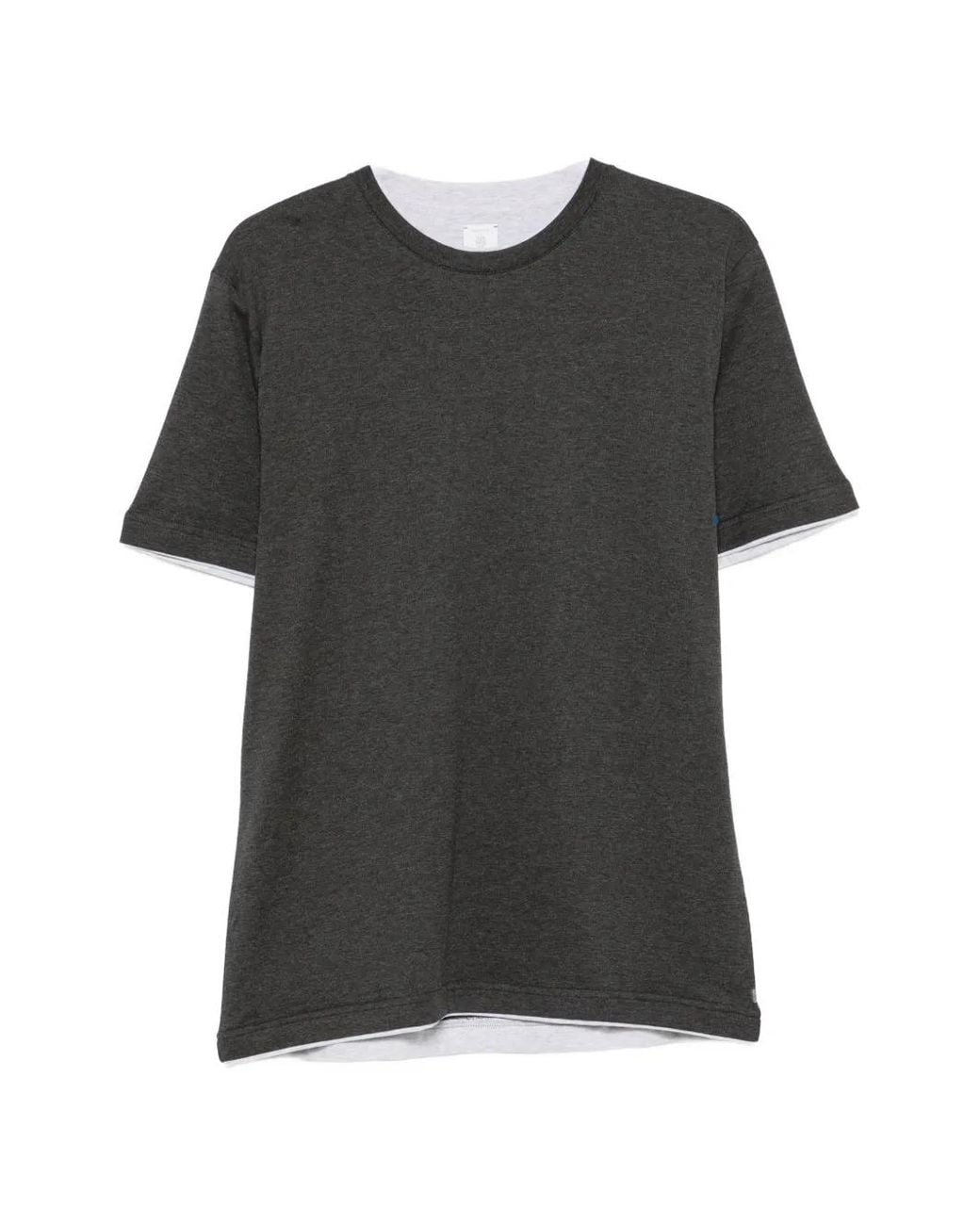 Eleventy Black Layered-Effect Short-Sleeve T-Shirt for men