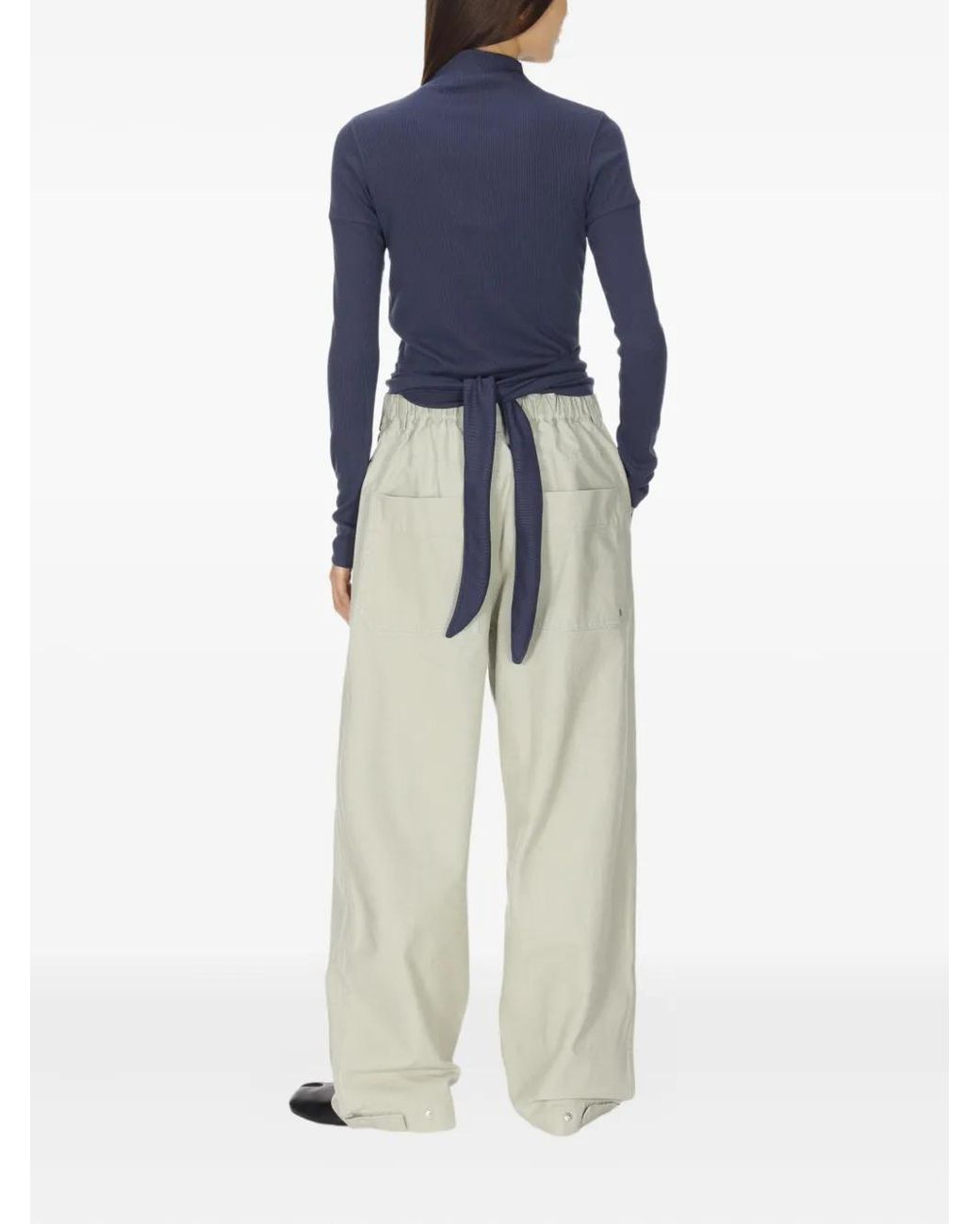 Low Classic Button Wrap T-Shirt in Blue | Lyst
