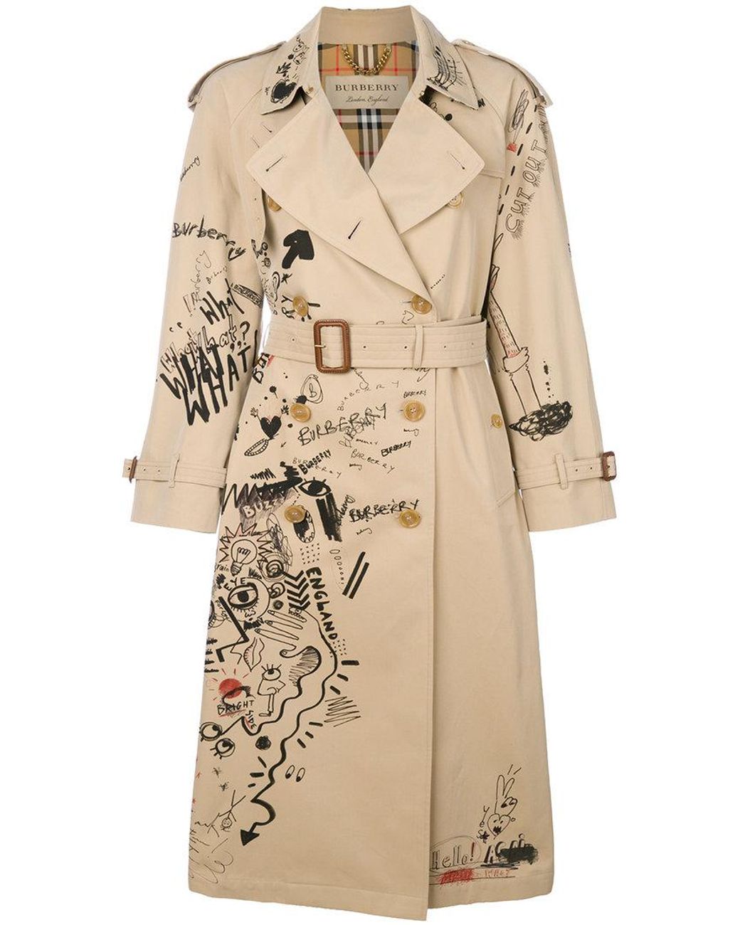 Hvad er der galt Udgangspunktet Perioperativ periode Burberry Illustrated Print Trench Coat in Natural | Lyst