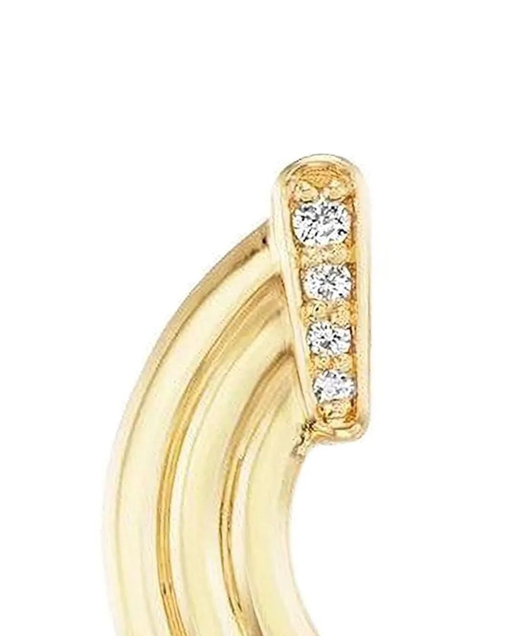 Sorellina Metallic 18K Mini Record Diamond Earrings