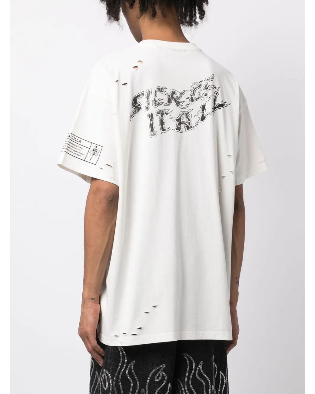 Haculla White Caught My Eye Studded T-Shirt for men