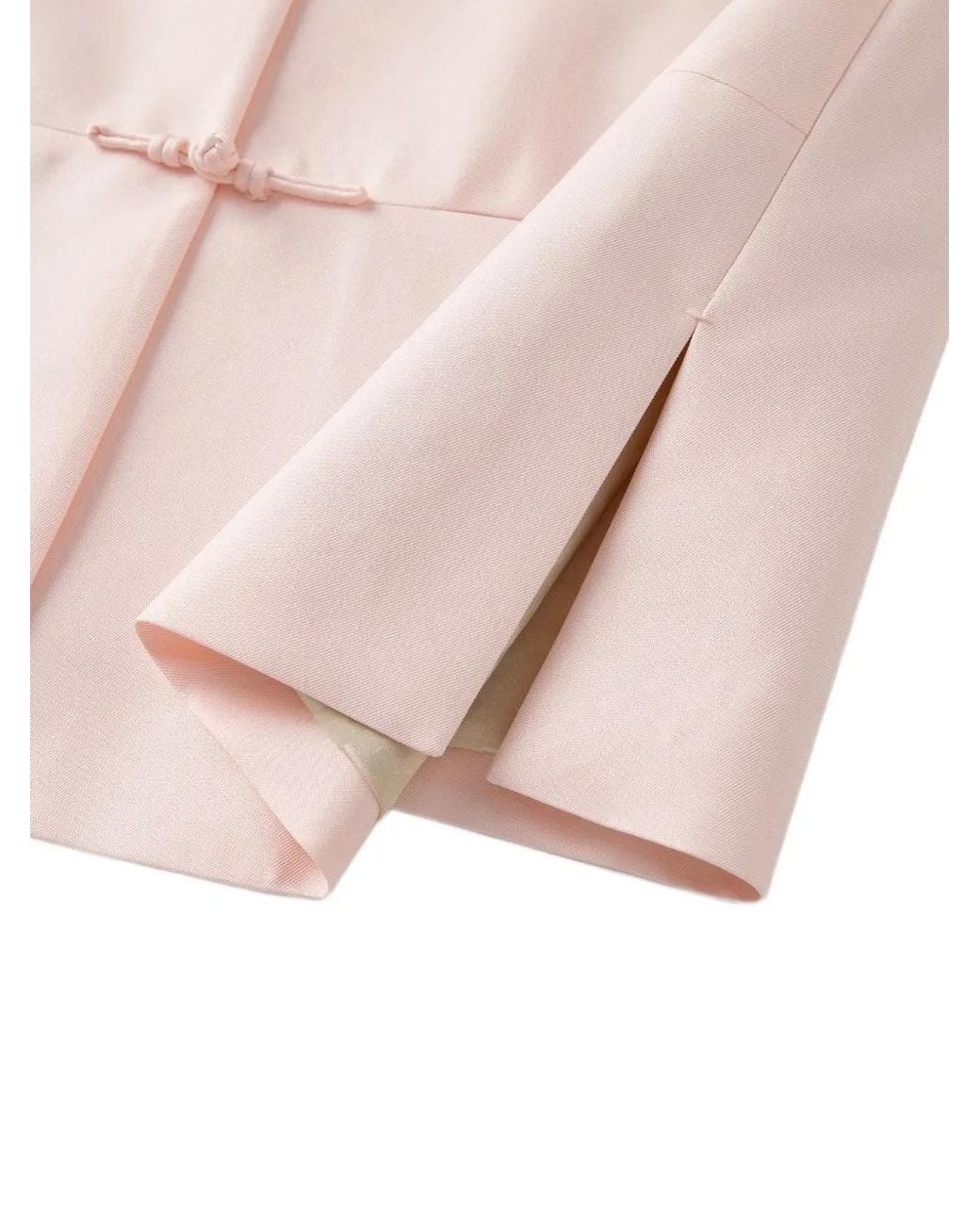 Shanghai Tang Pink Beaded Twwill Frog-Fastening Jacket