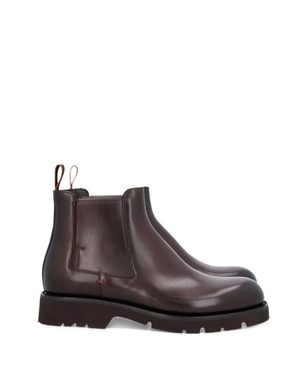 Santoni Brown Gio Leather Boots for men
