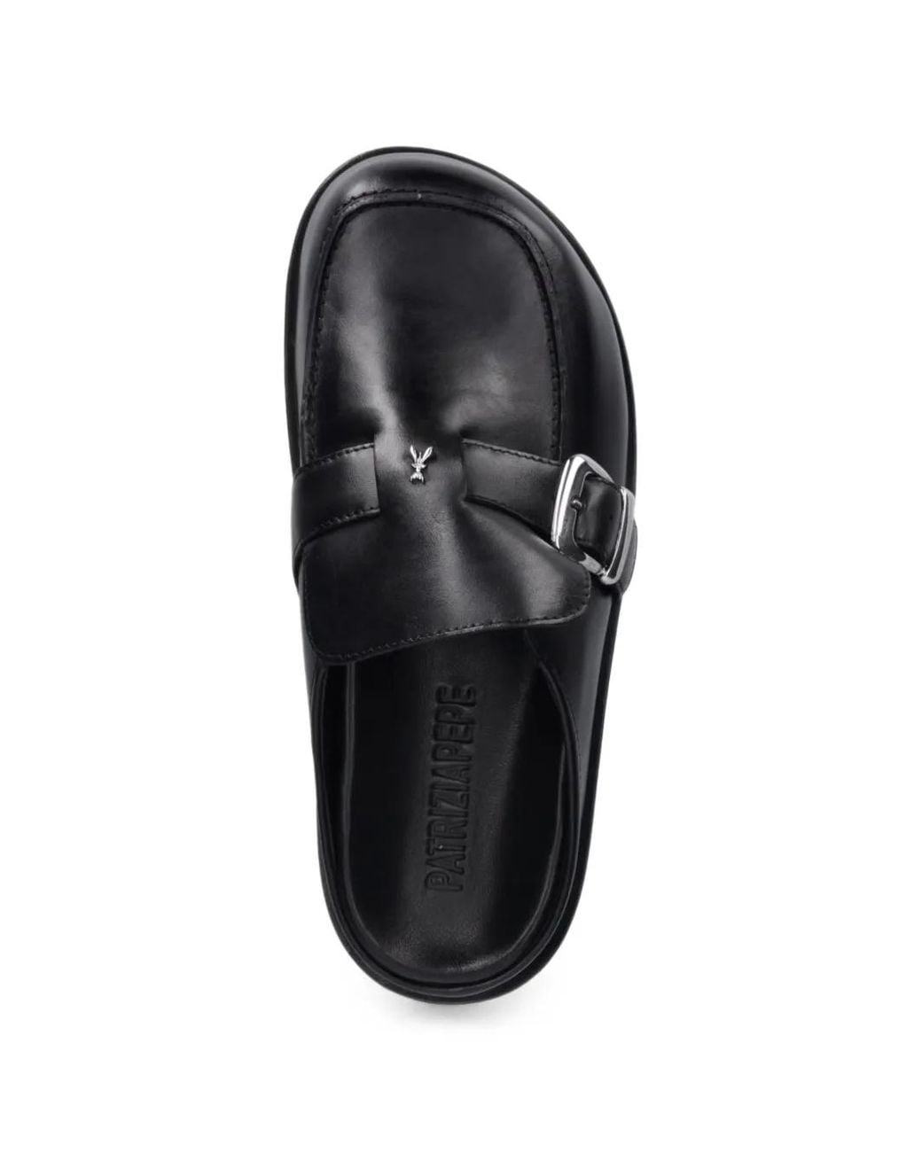 Patrizia Pepe Black Buckle-Fastening Leather Mules