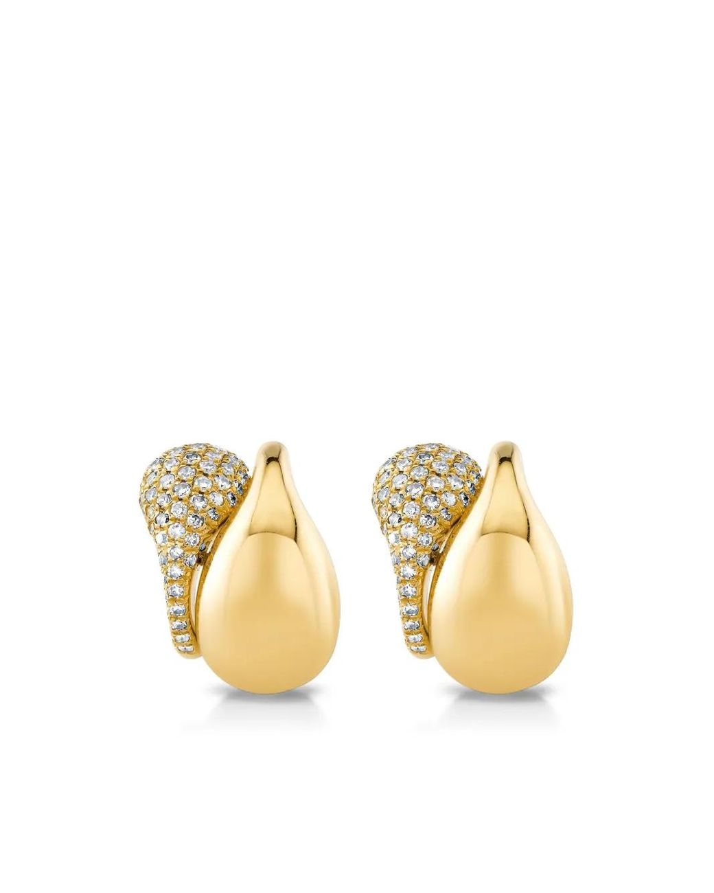 SHAY Metallic Diamond Double Drip Huggies Earrings
