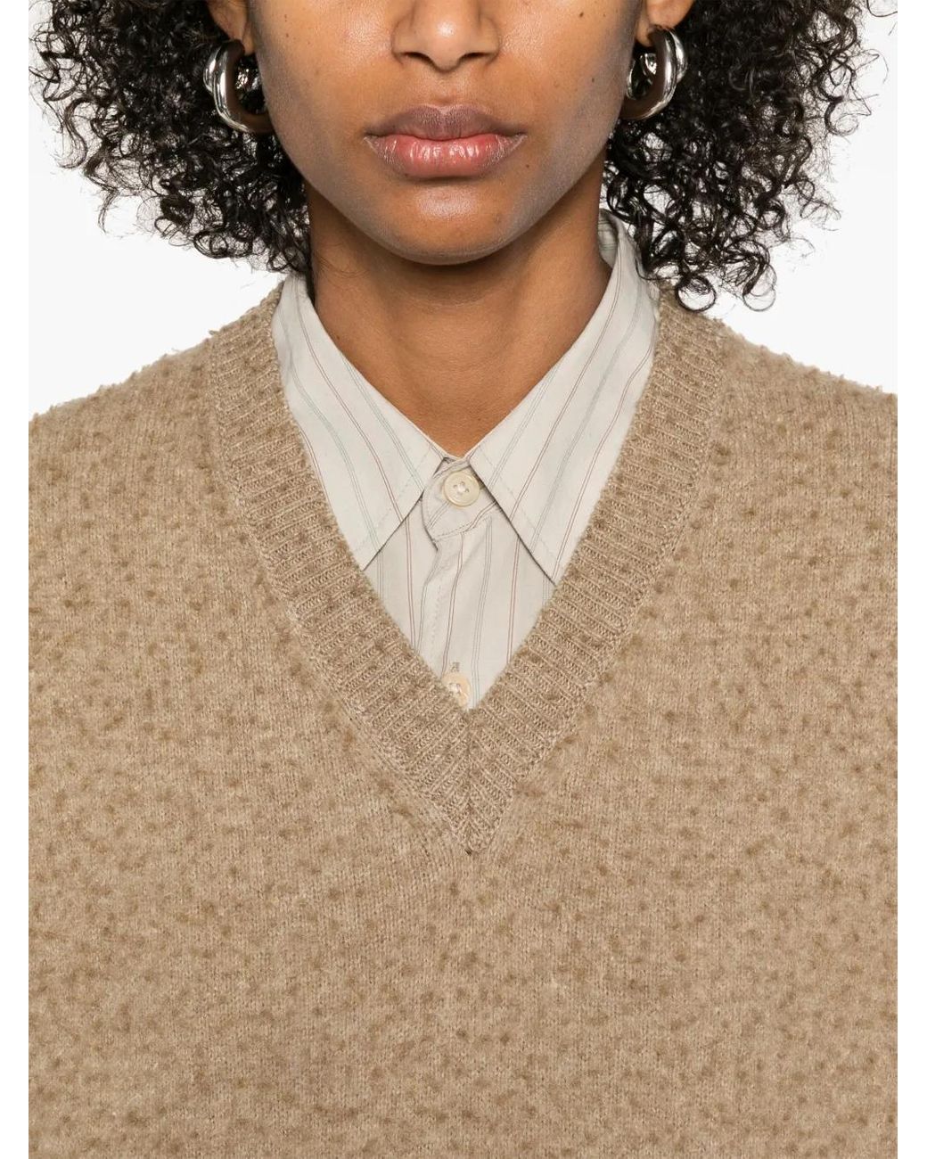 Maison Margiela Natural Piled-Knit Vest