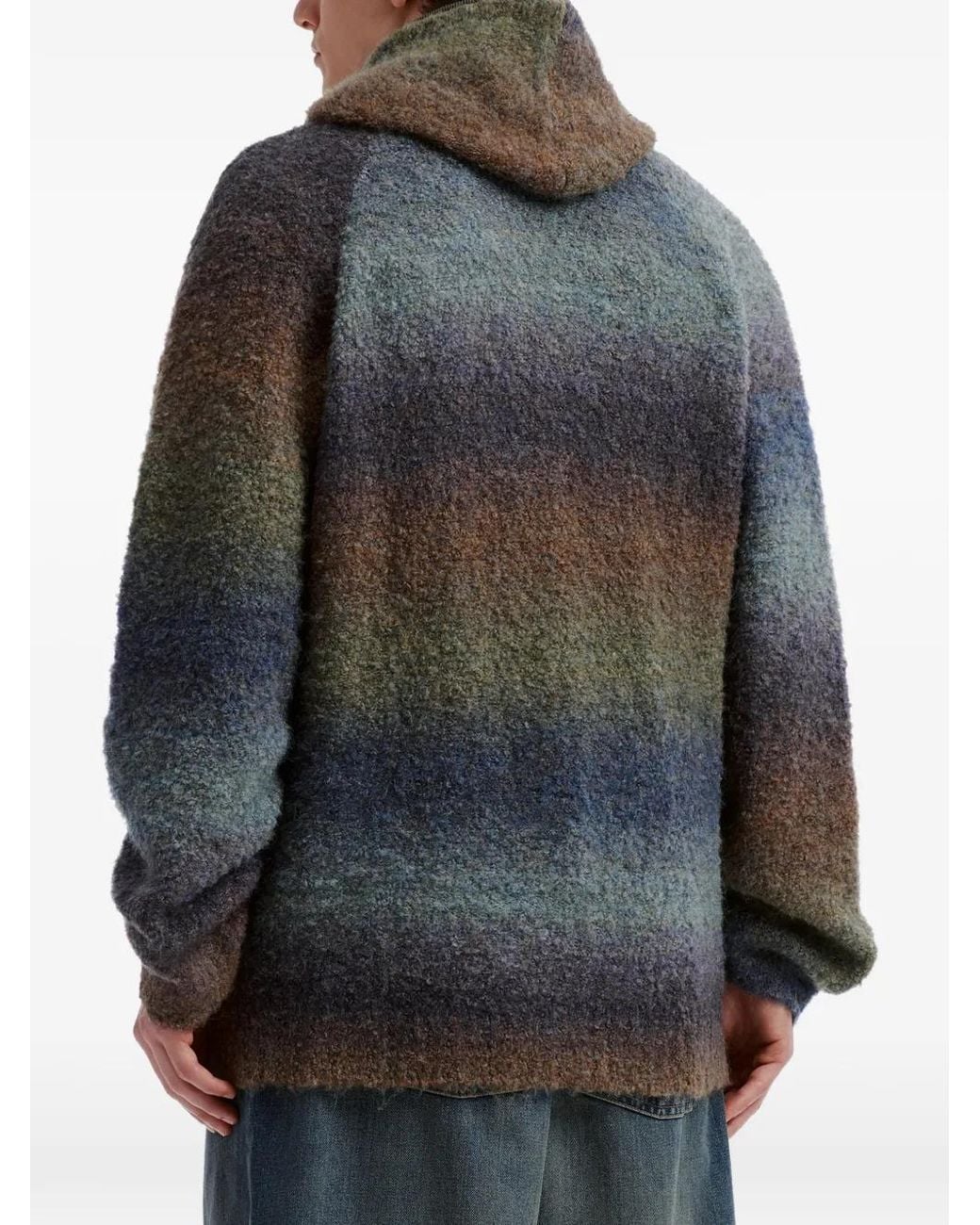 Izzue Blue Gradient-Effect Zip-Up Hoodie for men