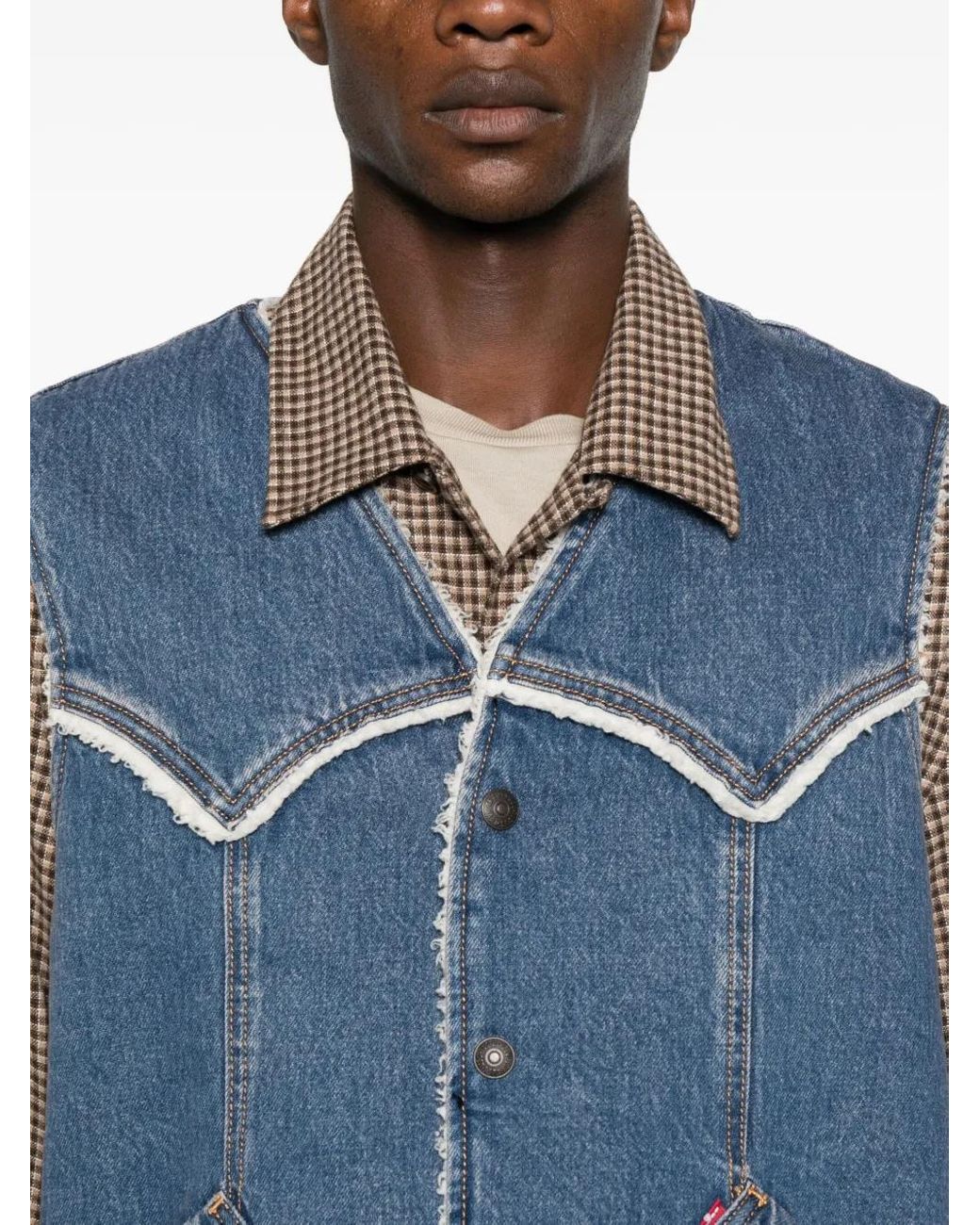 Levi's Blue Denim Vest With Repreve Lining for men