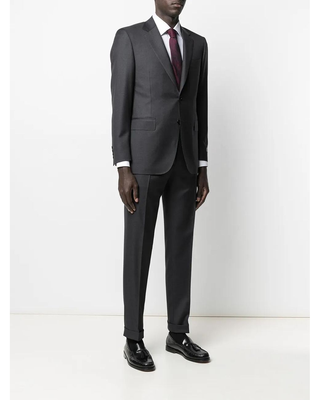 Canali Gray Wool Single-Breasted Suit for men