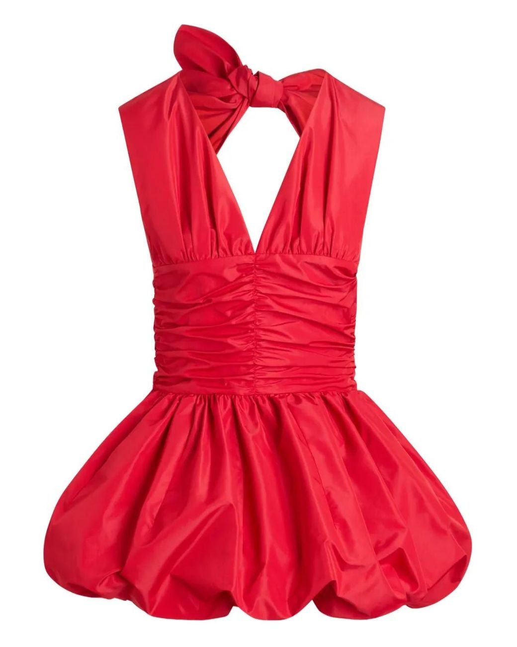 Patou Red Bow-Detail Mini Dress
