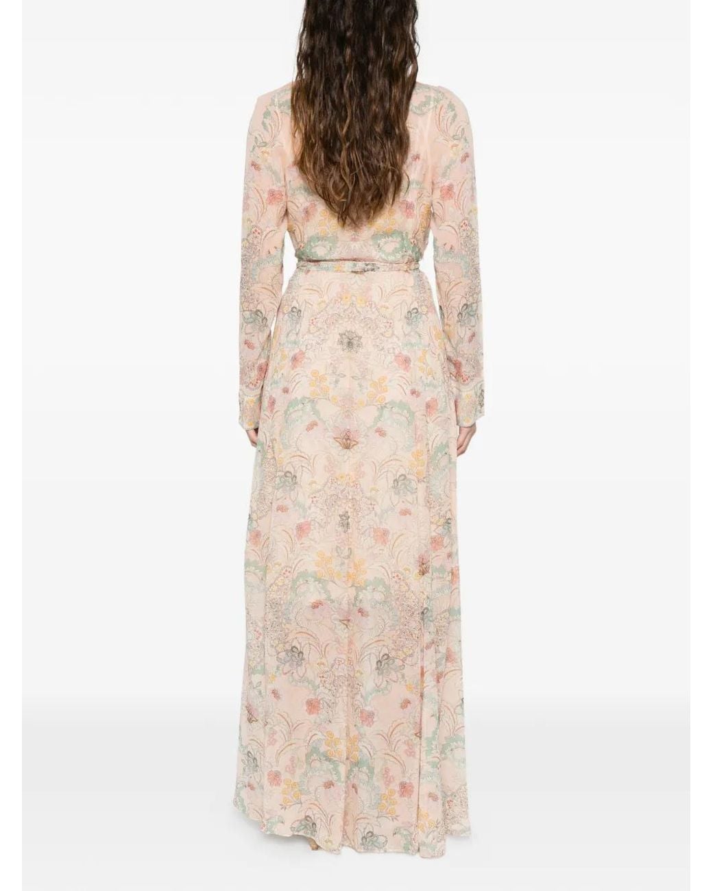 Robe Longue À Fleurs Zimmermann en coloris White