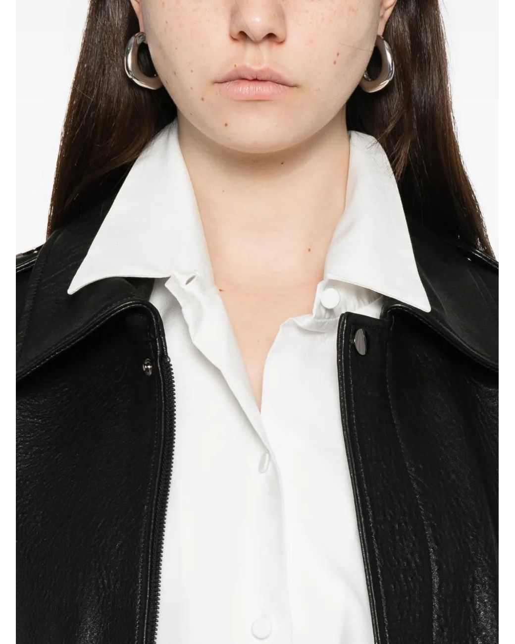 Vince White Collared Button-Fastening Shirt