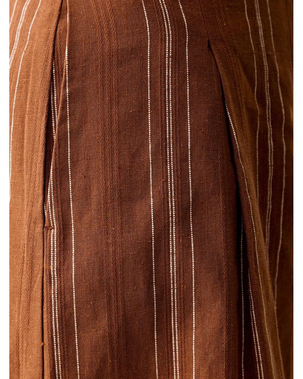Benetton Brown Vertical-Stripe Cropped Palazzo Pants