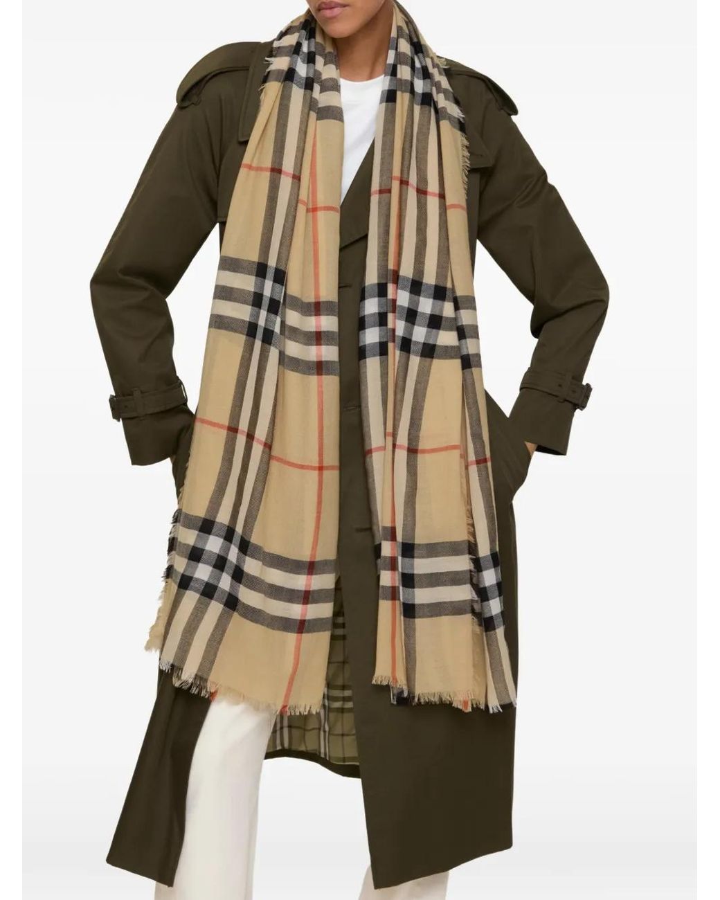 Burberry Metallic Lightweight Wool Scarf