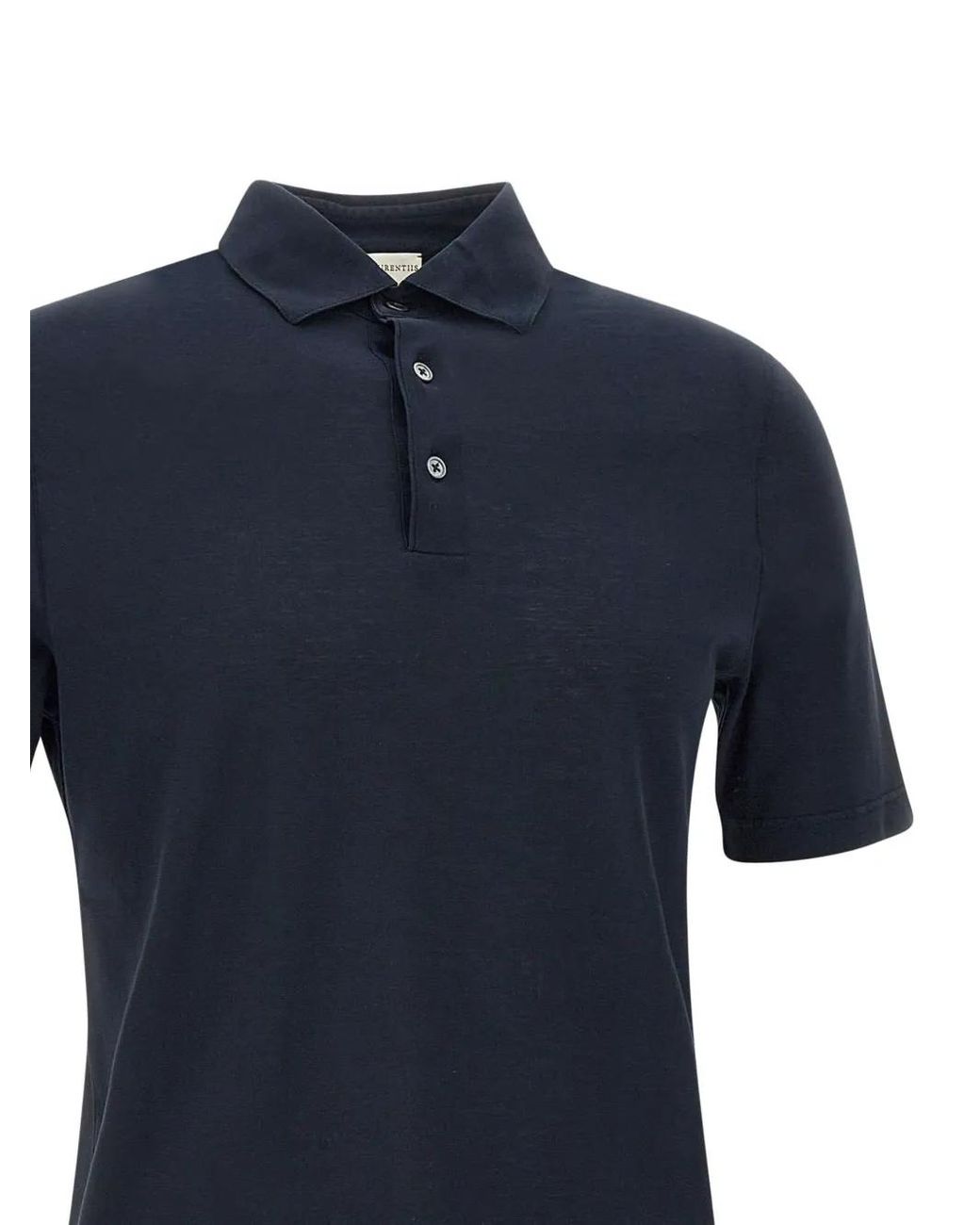 FILIPPO DE LAURENTIIS Blue Button Short-Sleeve Polo Shirt for men