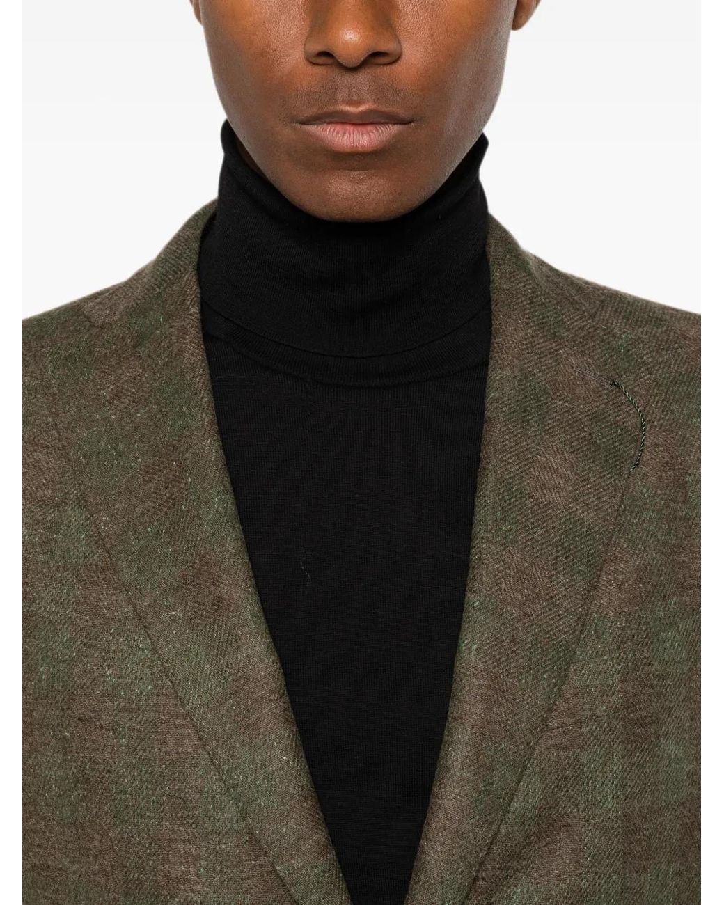 Boglioli Green Check-Pattern Notched-Lapel Jacket for men