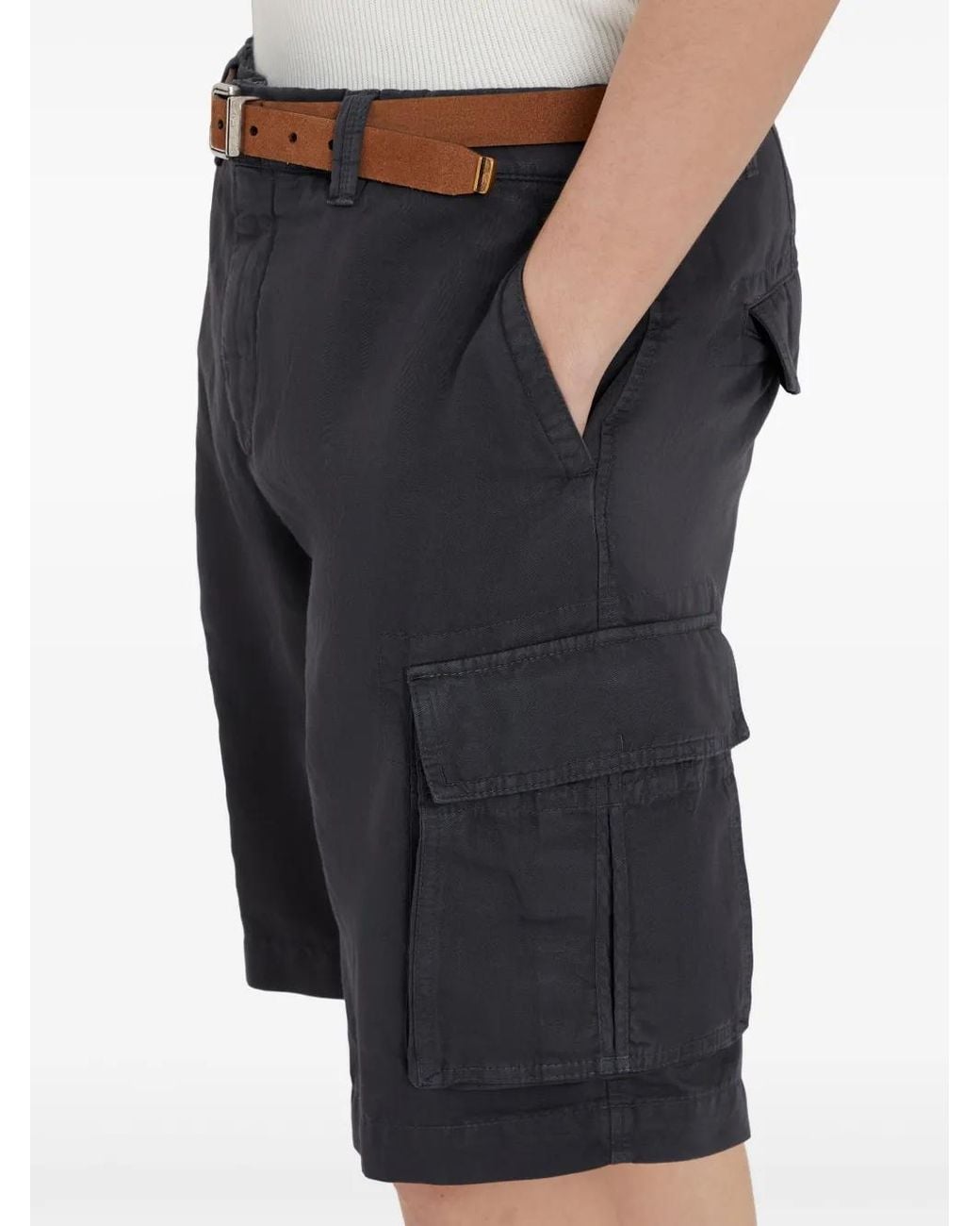 Brunello Cucinelli Blue Dyed Bermuda Shorts for men