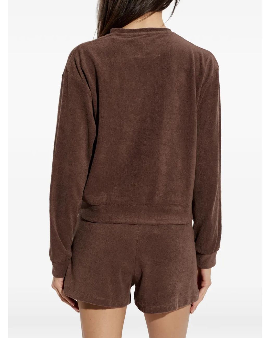 Perfect Moment Brown Terry Cotton Sweatshirt