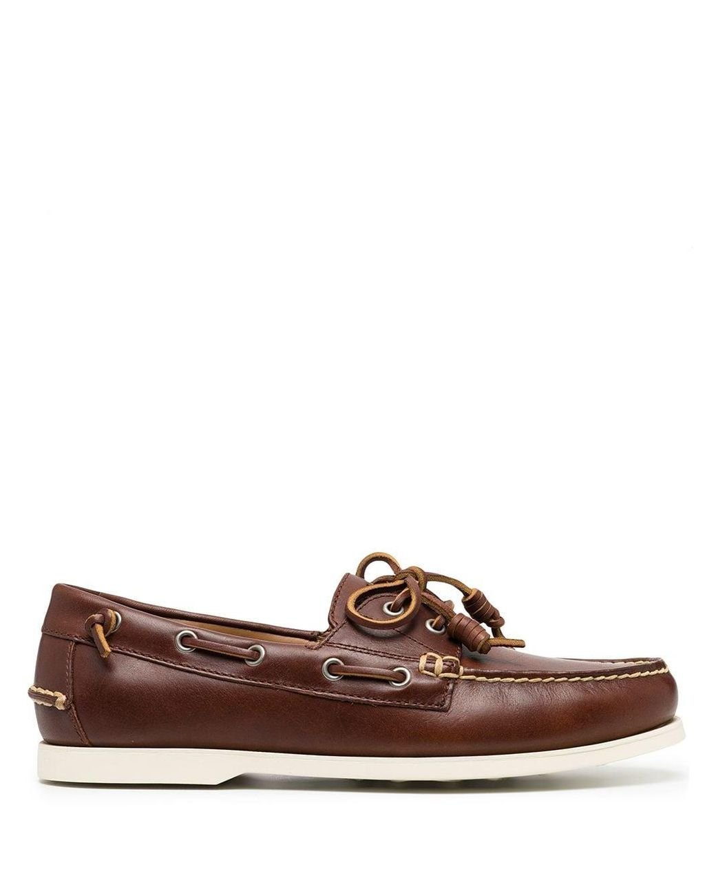 Polo Ralph Lauren Leather Merton Lace-up Loafers in Brown for Men - Lyst