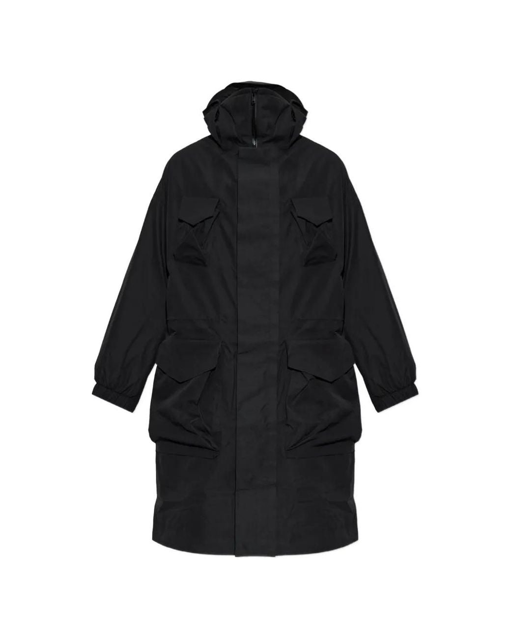 Y-3 Black Gtx Padded Hooded Coat for men