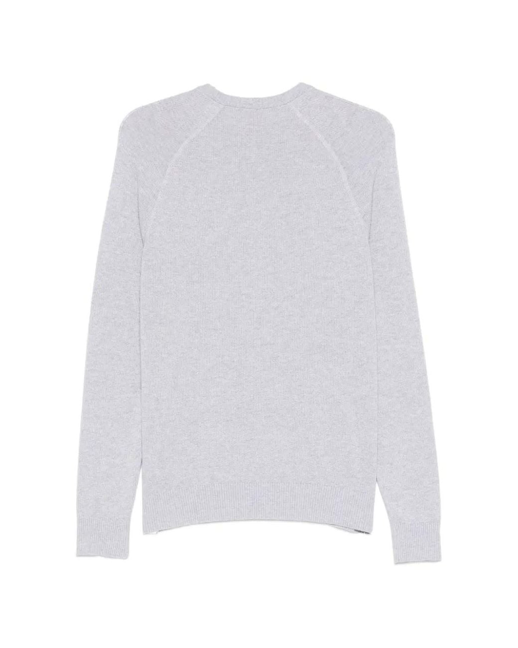 Eleventy White Round Neck Sweater for men