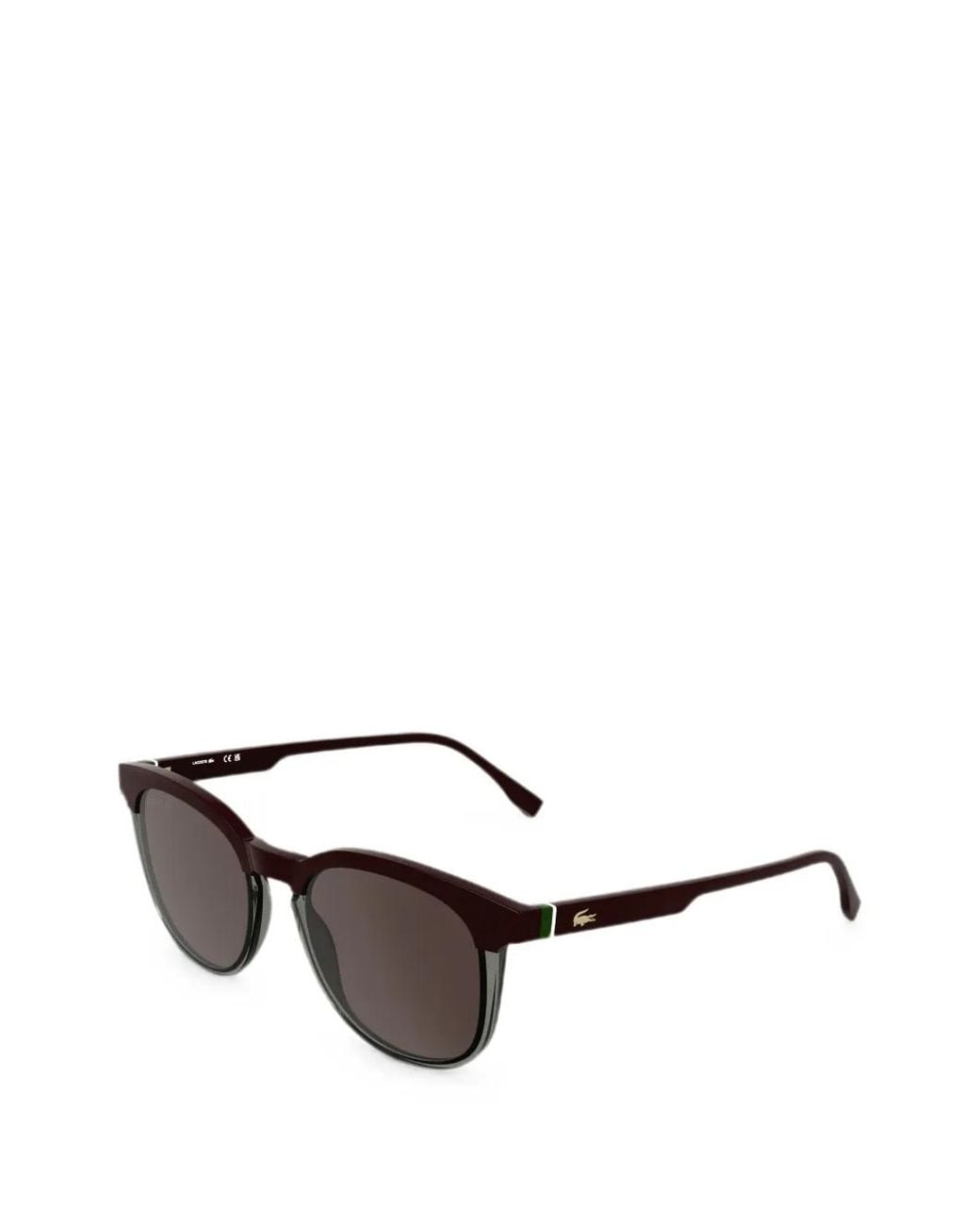Lacoste Red Round-Frame Logo-Plaque Sunglasses for men