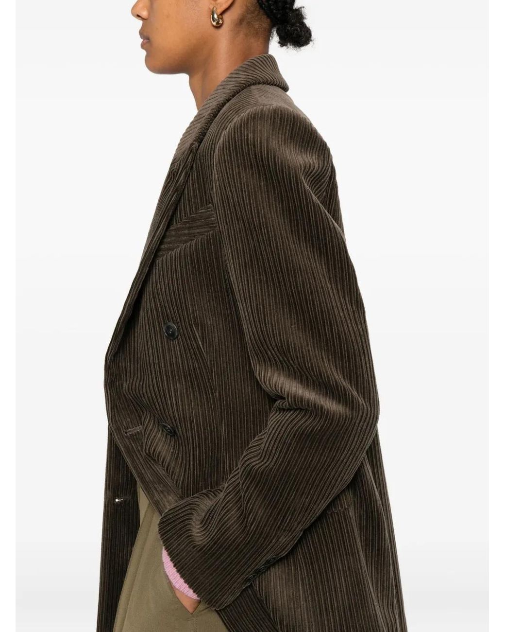 P.A.R.O.S.H. Ribfluwelen Blazer in het Green
