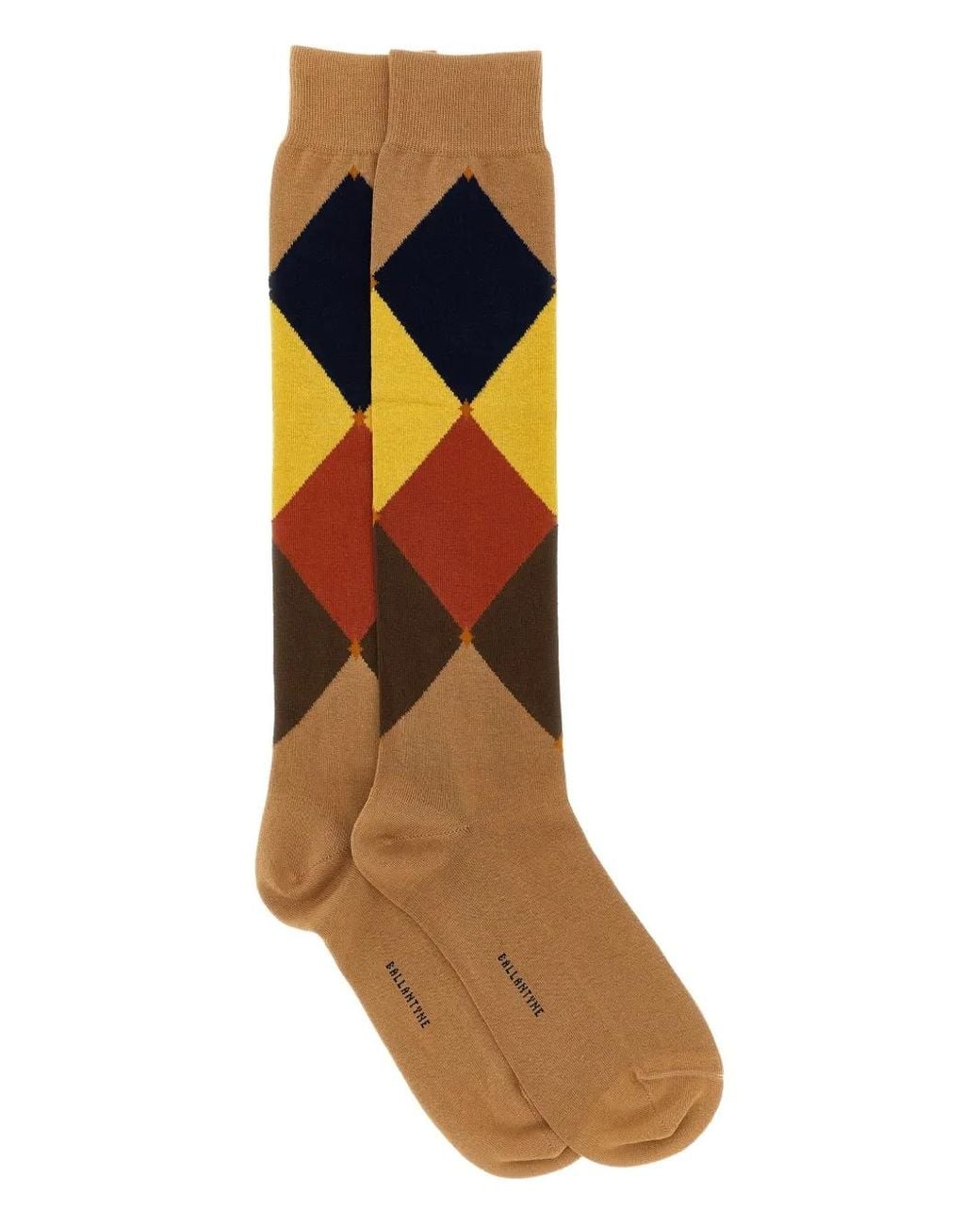 Ballantyne Natural Diamond-Patterned Socks for men