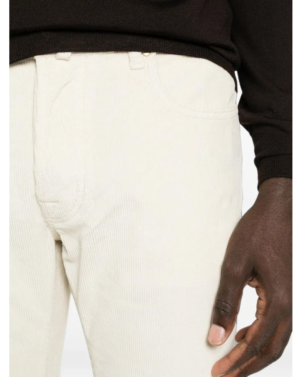 Jacob Cohen White Bard Corduroy Trousers for men