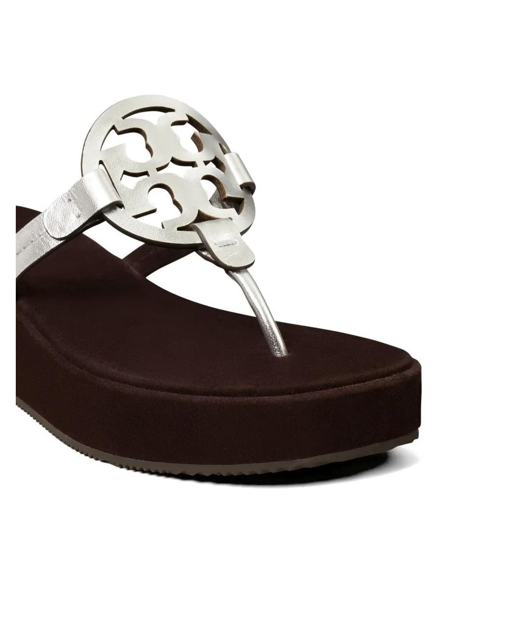 Tory Burch White Miller Wedge Sandals