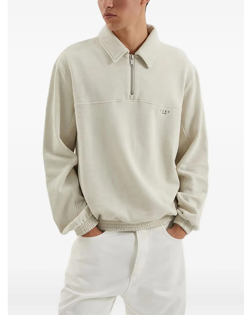 1989 STUDIO White Half-Zip Sweatshirt