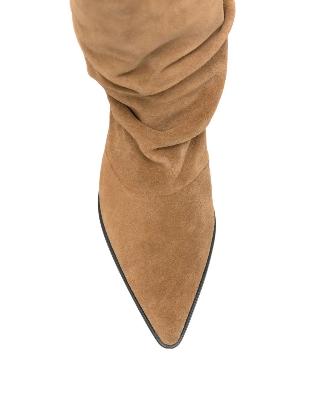 COPENHAGEN Brown Slouchy Pointed-Toe Boots