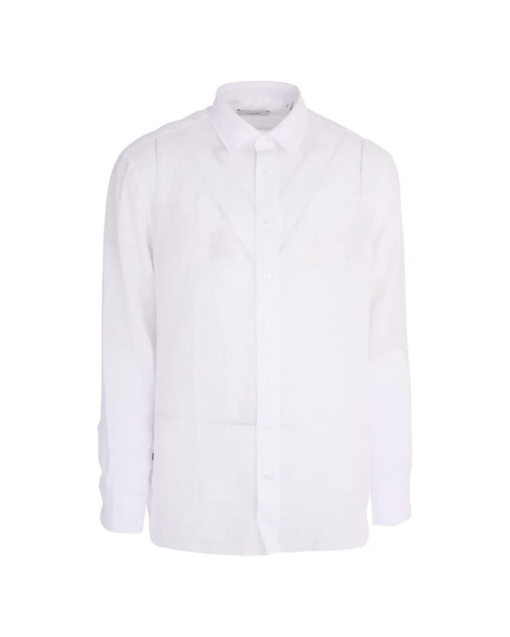 Lardini White Buttoned Washed Shirt for men