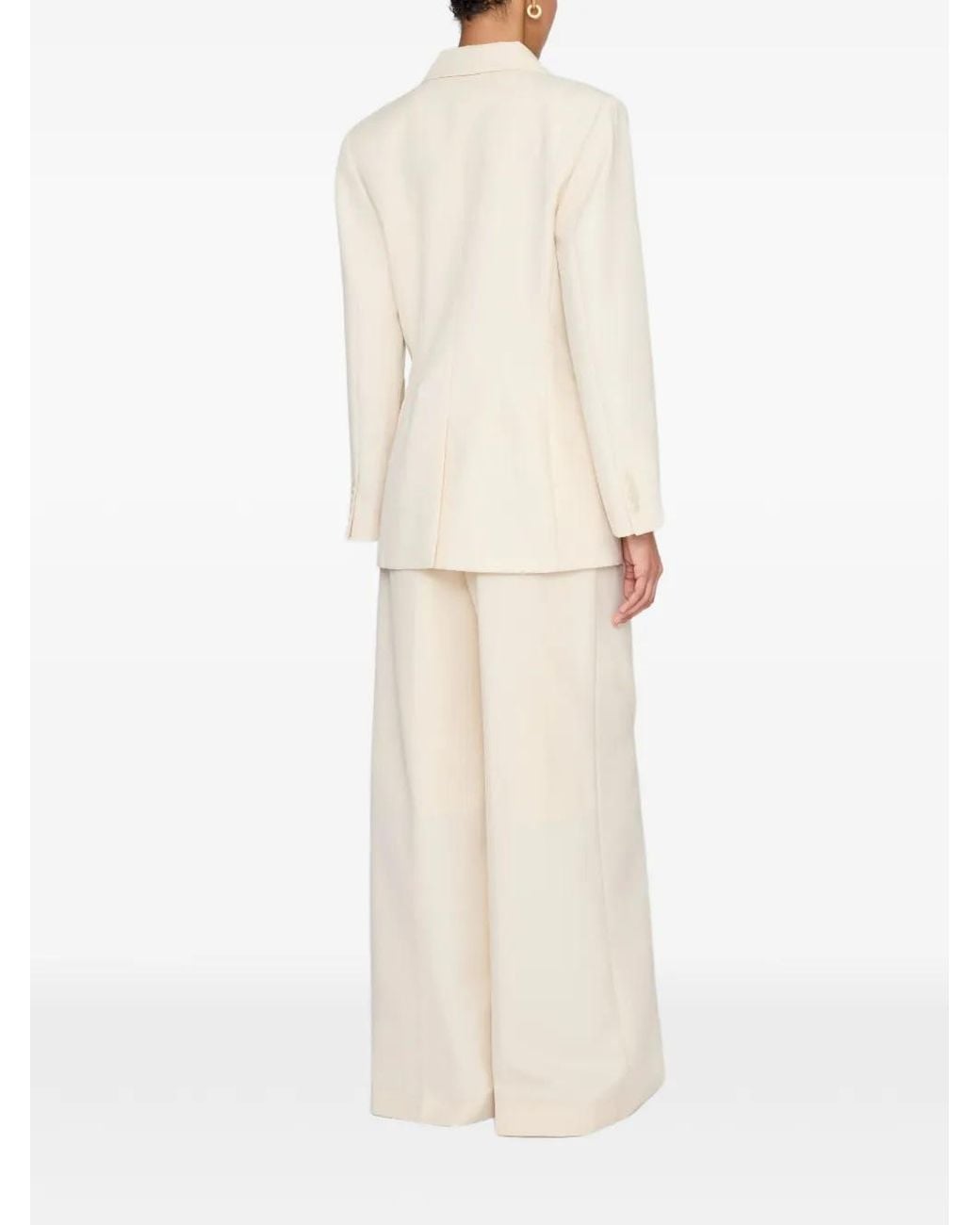 Anine Bing White Tiphaine Natural Crossed Blazer