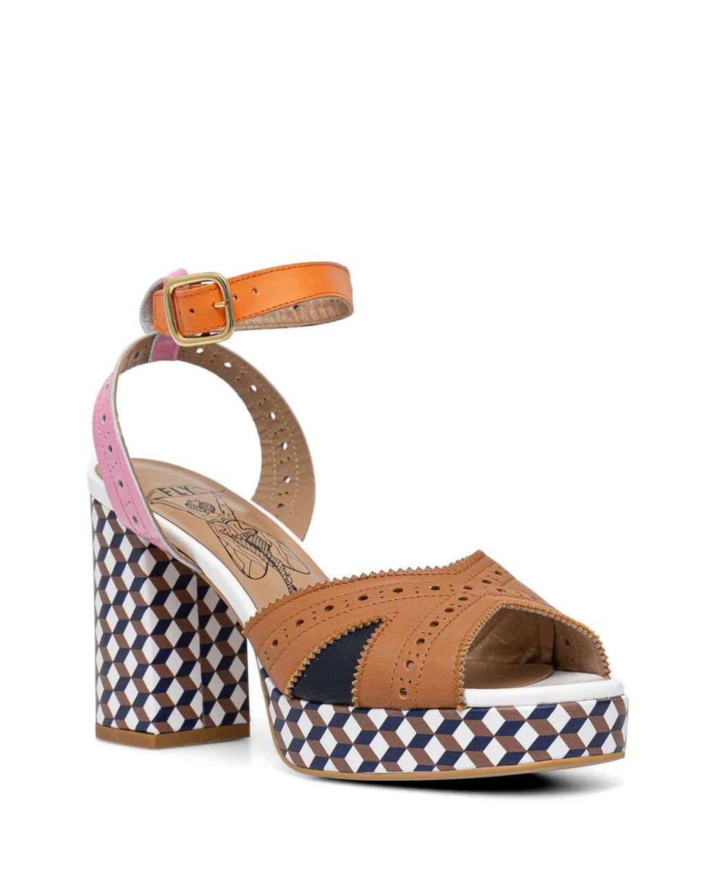 Fly London White Perforated Platform Pumps