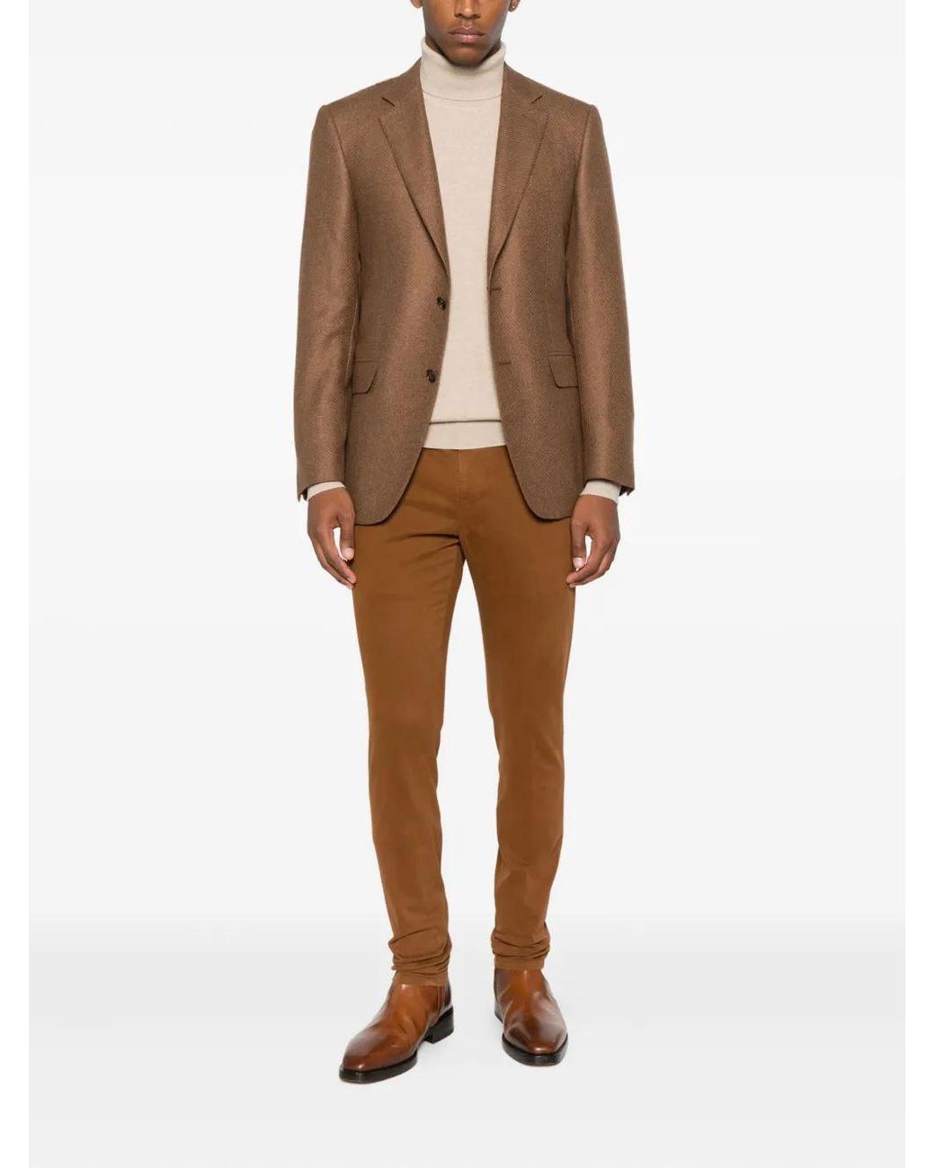 Canali Brown Single-Breasted Blazer for men