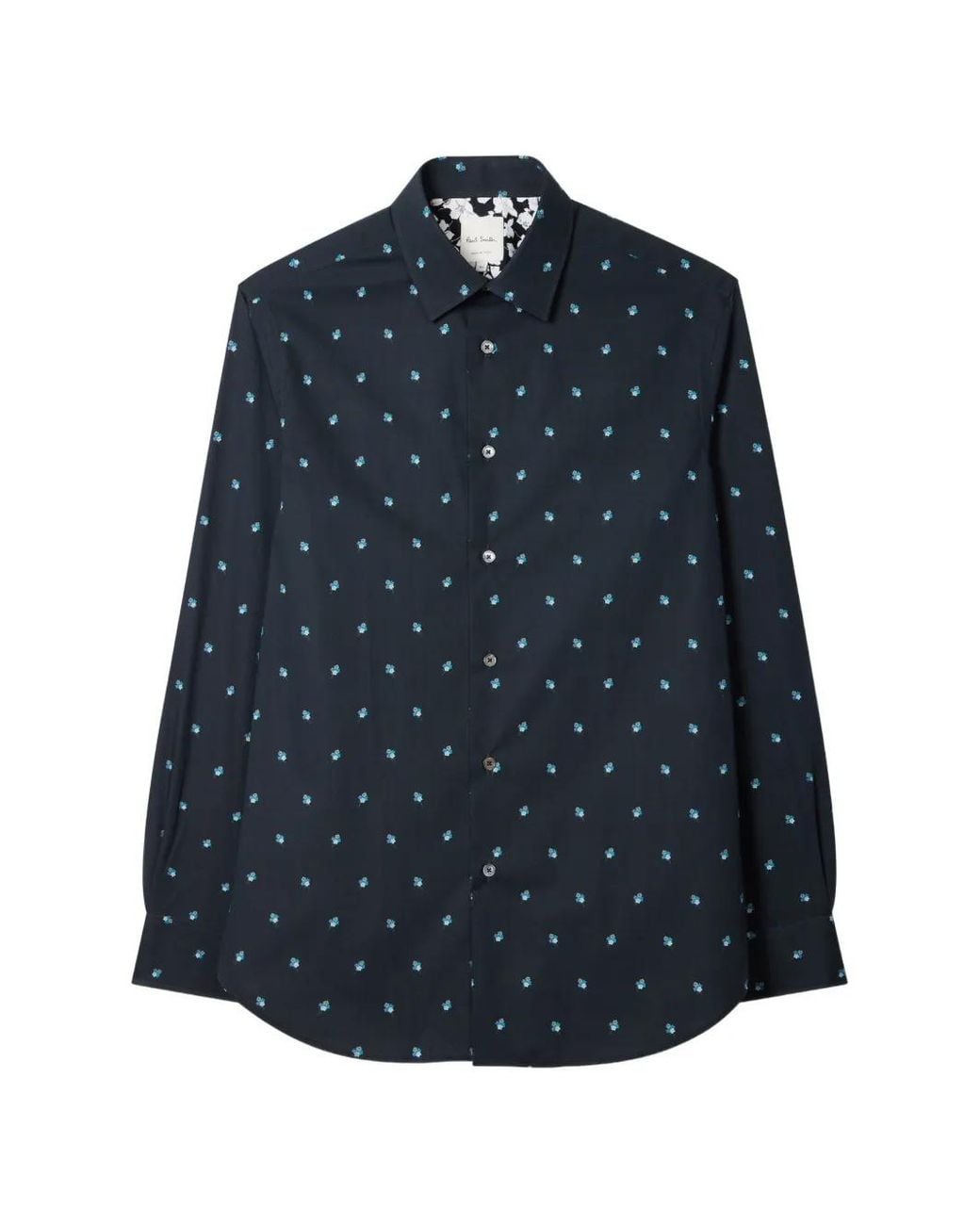 Paul Smith Blue Tailored-Fit 'Ditsy Flower' Cotton Shirt for men