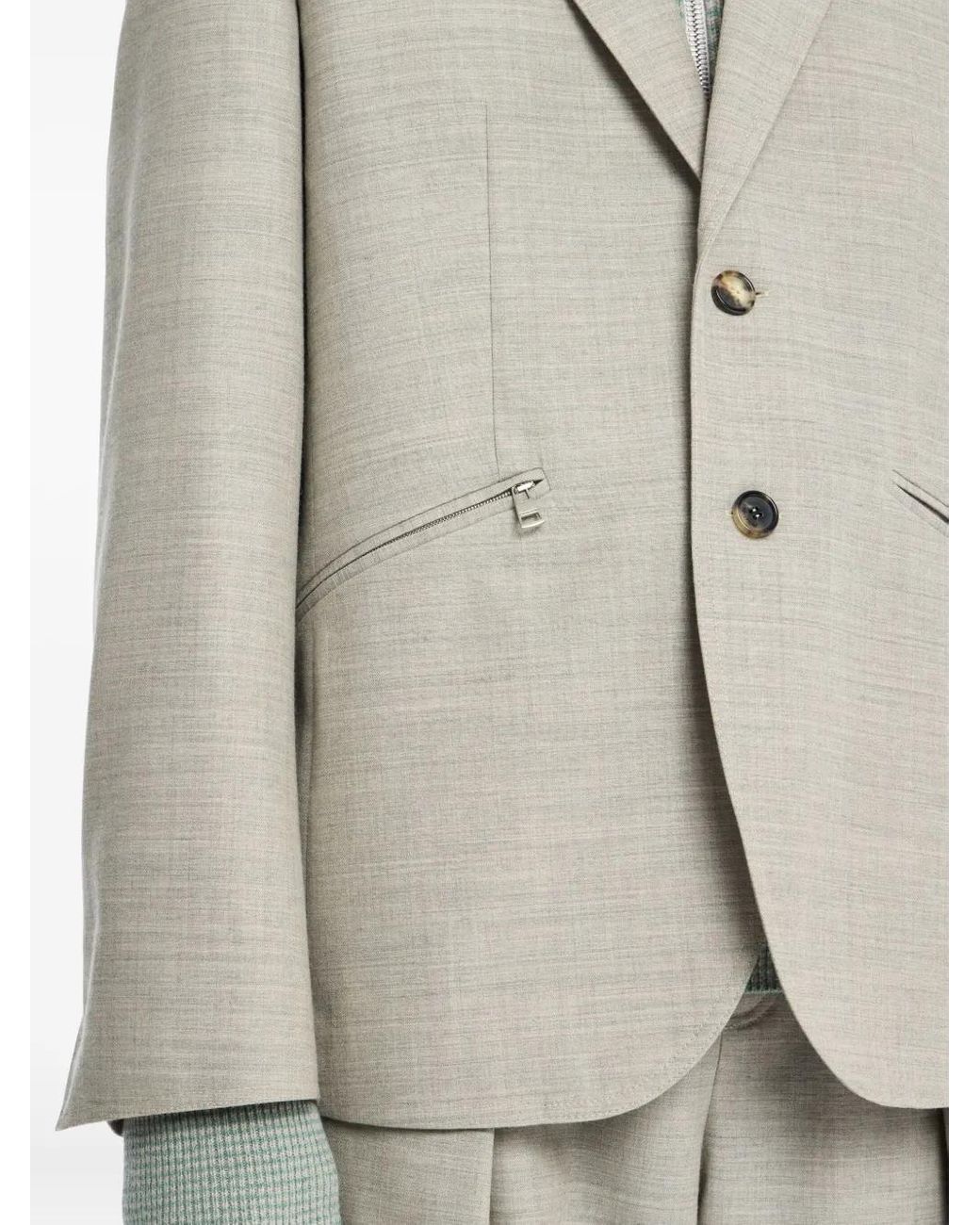 J.W. Anderson Gray Zip-Pocket Two-Button Blazer for men