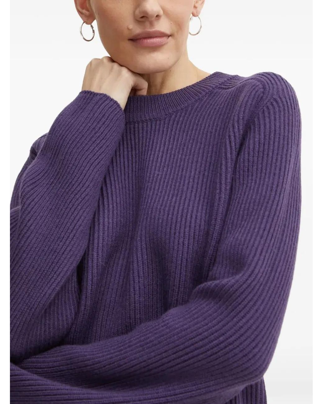 MICHAEL Michael Kors Purple Ribbed Merino Wool Sweater