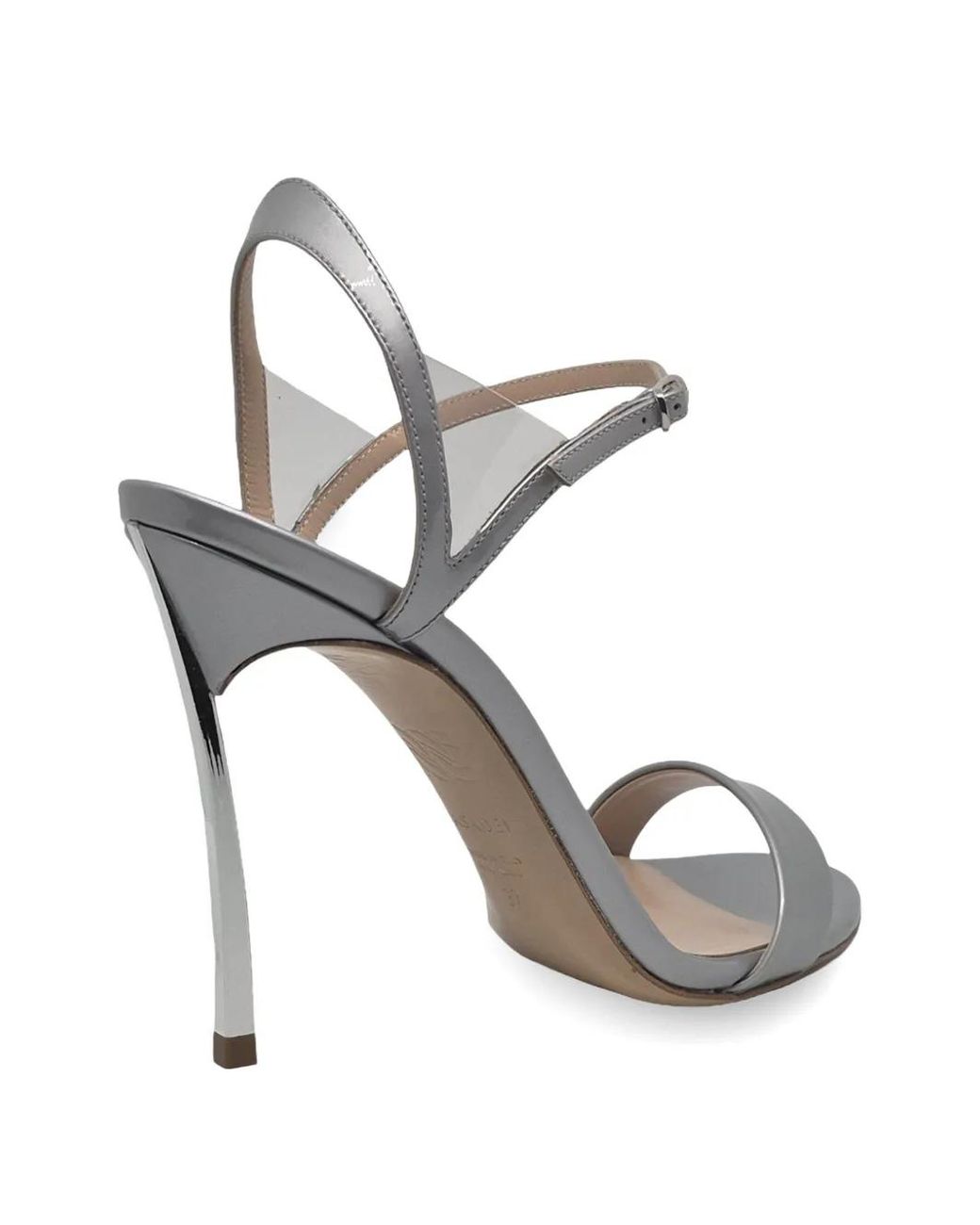 Casadei White Blade V-Celebrity Ankle-Strap Sandals