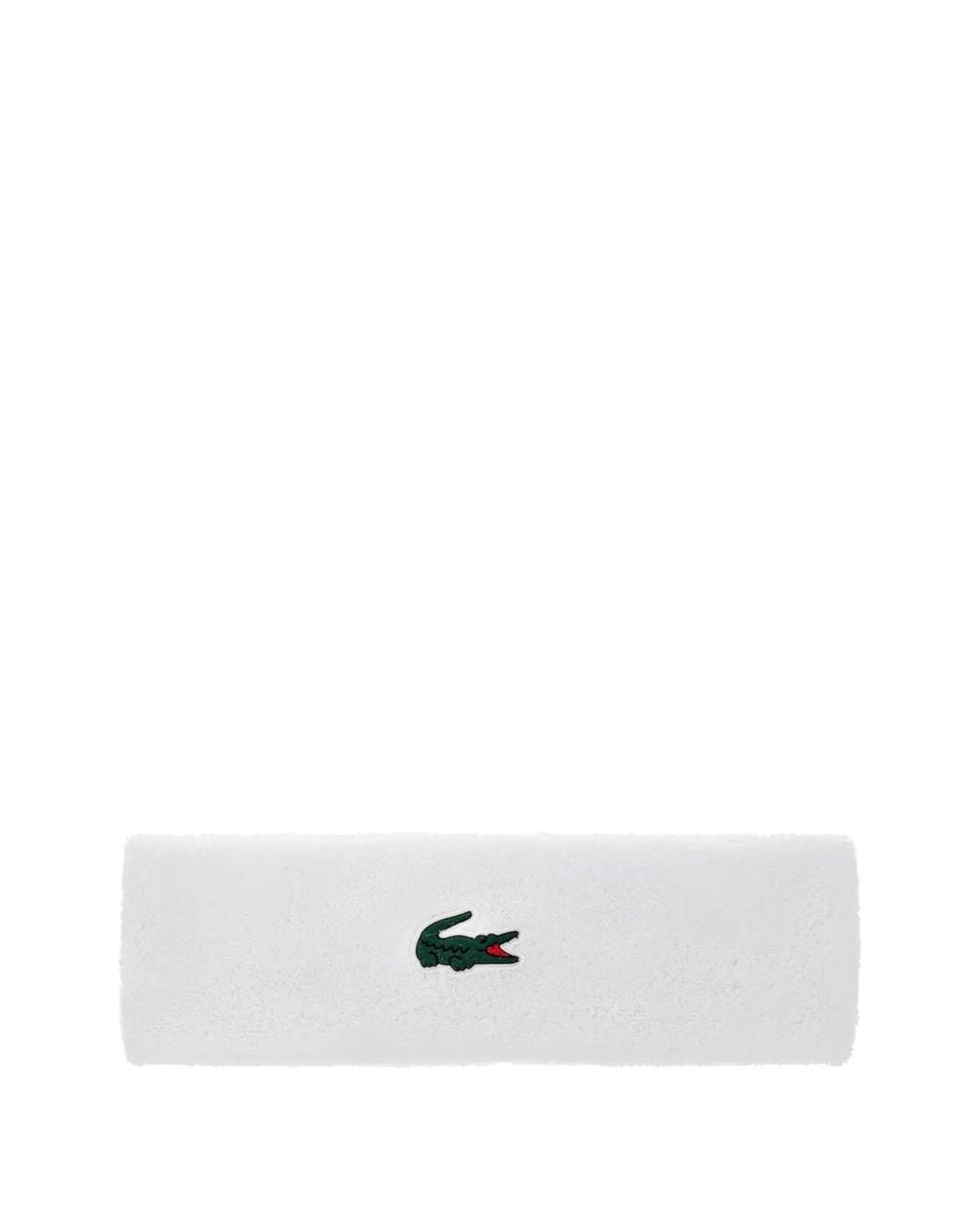 Lacoste White Logo-Patch Headband for men