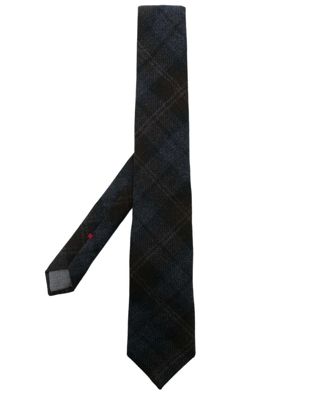 Brunello Cucinelli Black Check-Pattern Tie for men